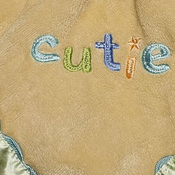 Just One Year CUTIE yellow green frog lovey security blanket rattle - Picture 3 of 7